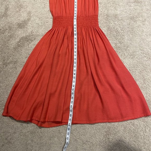 Brochu Walker Francine Boho Sleeveless Dress Smocked Waist Size Small Vermillion - Picture 9 of 13